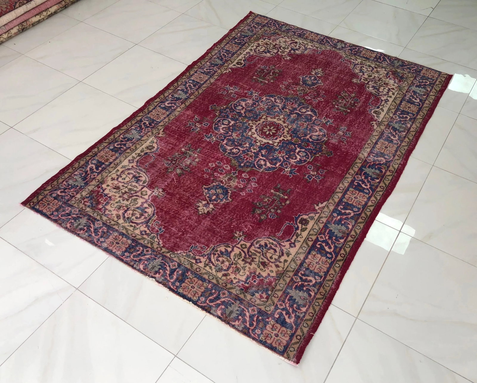 1970s Vintage Turkish Handwoven Rug - 5'6'' * 8'5'' - 3