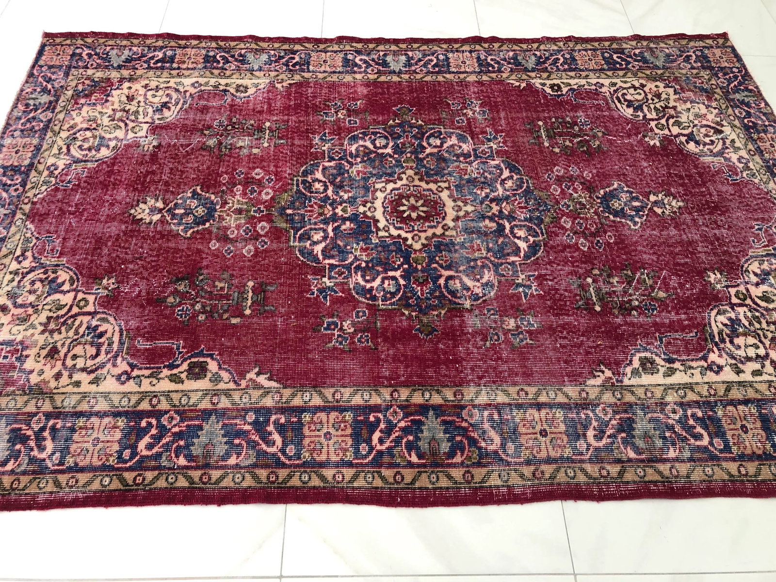 1970s Vintage Turkish Handwoven Rug - 5'6'' * 8'5'' - 7