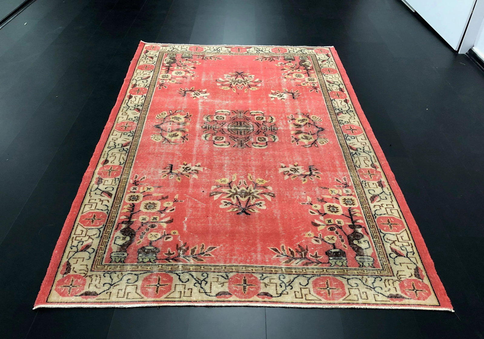 1970s Vintage Turkish Anatolian Hand-Knotted Area Rug - 5'10'' * 9'3'' - 11