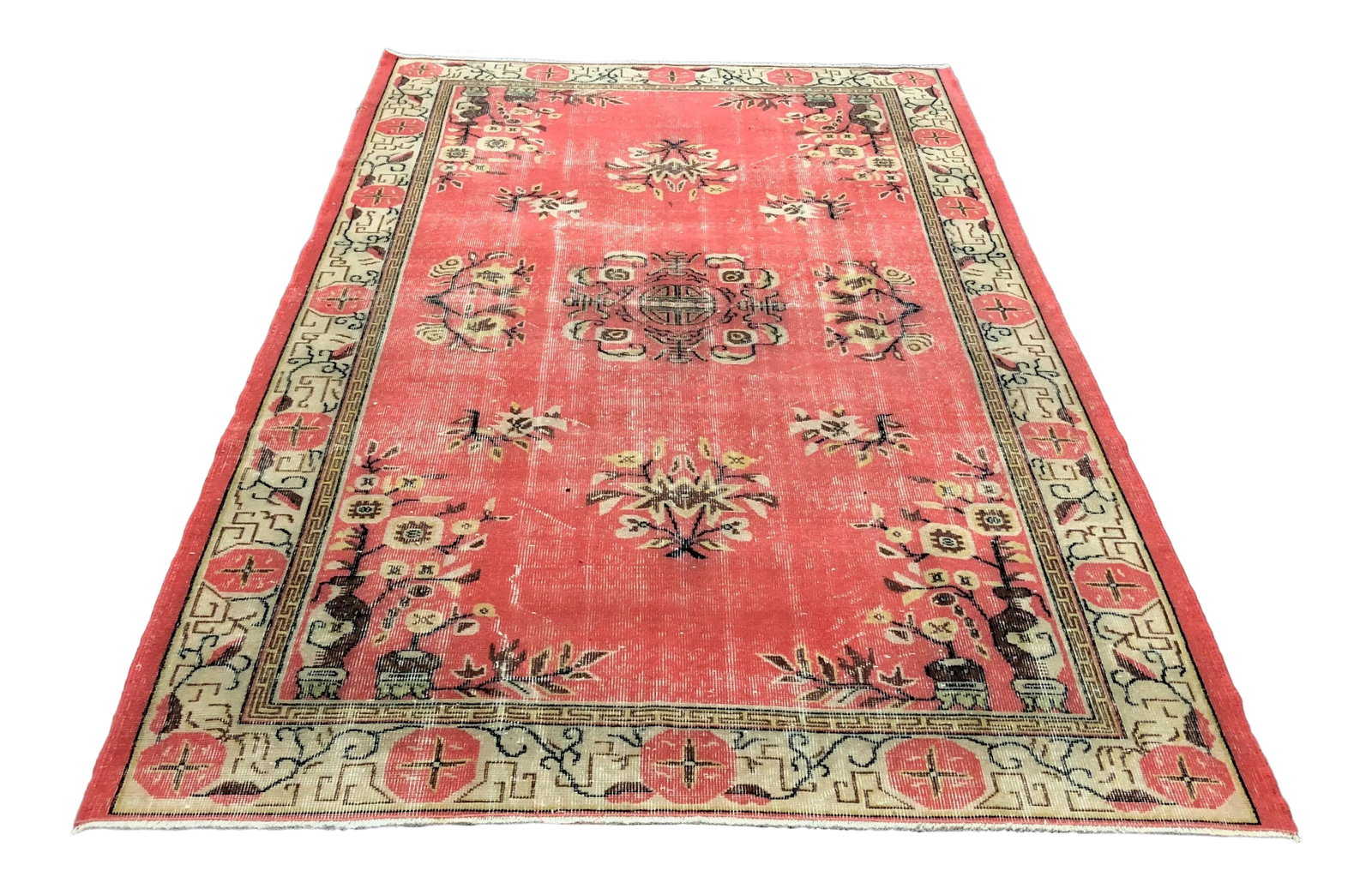 1970s Vintage Turkish Anatolian Hand-Knotted Area Rug - 5'10'' * 9'3'' (1 of 11)