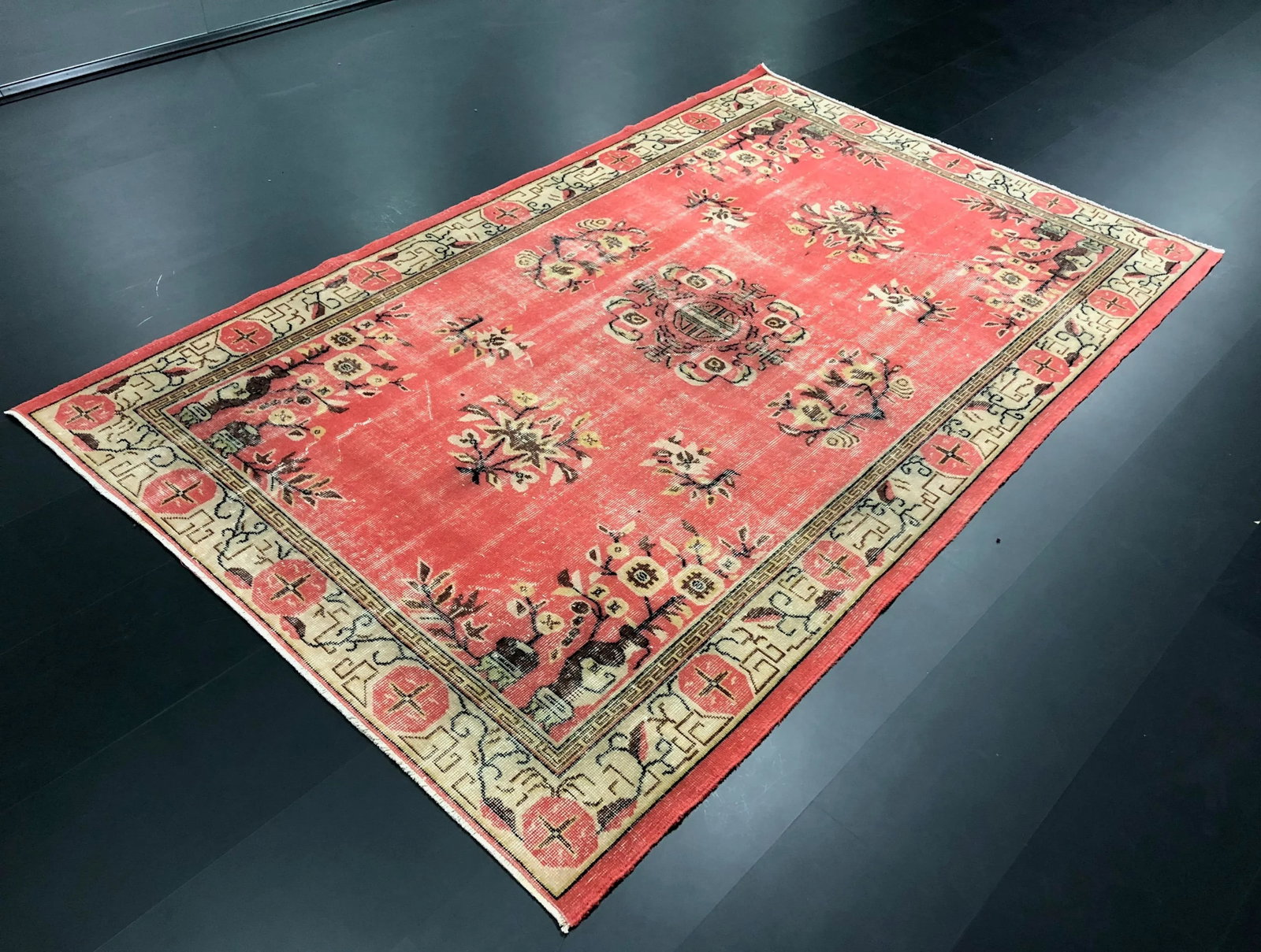 1970s Vintage Turkish Anatolian Hand-Knotted Area Rug - 5'10'' * 9'3'' - 2
