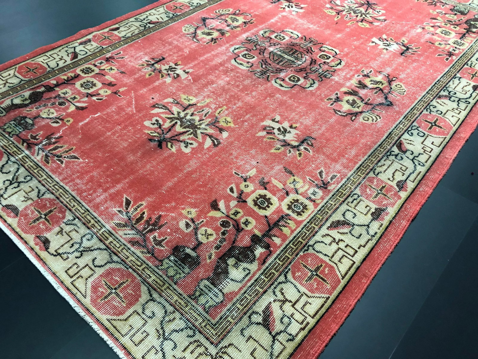 1970s Vintage Turkish Anatolian Hand-Knotted Area Rug - 5'10'' * 9'3'' - 6