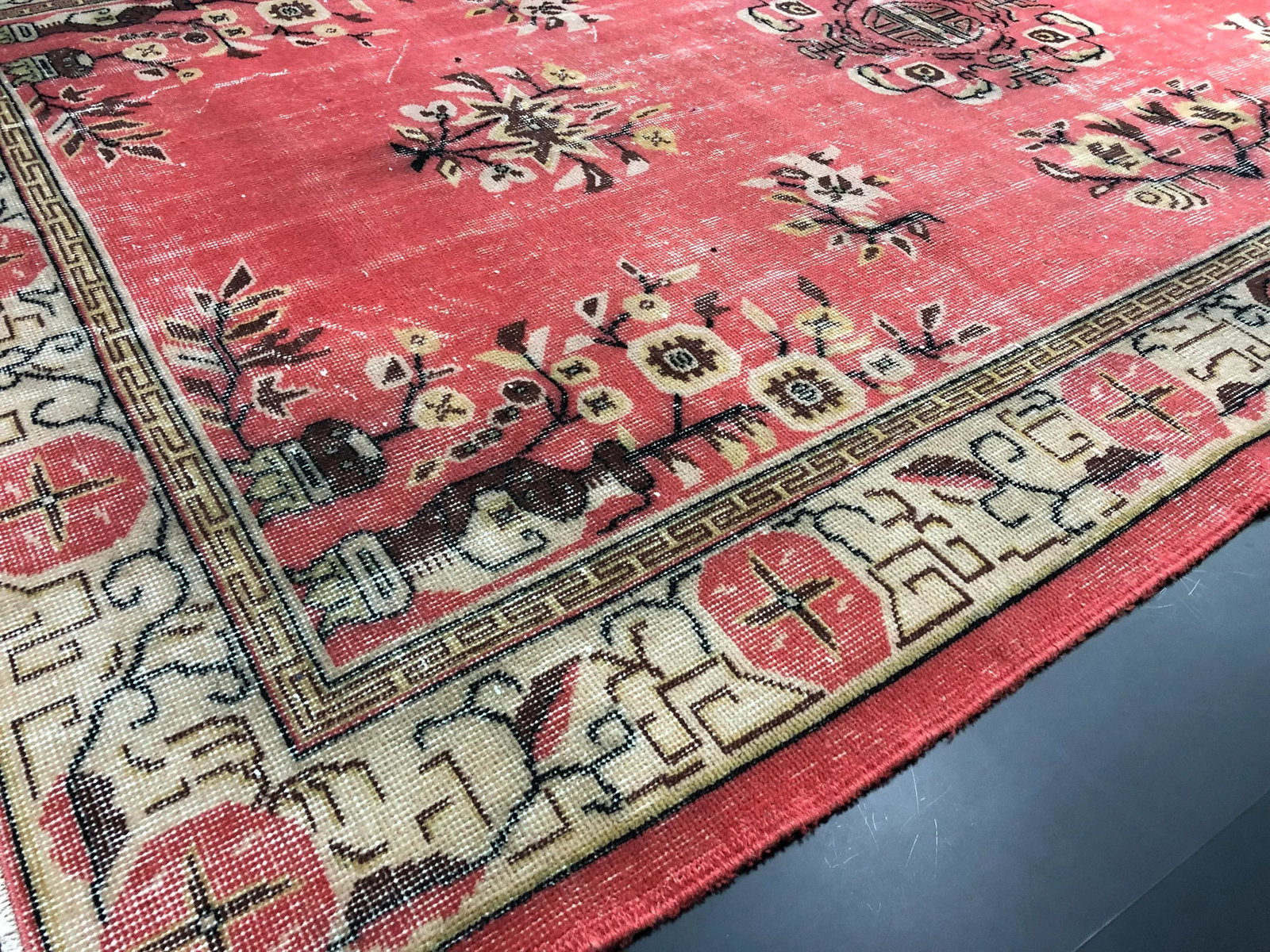 1970s Vintage Turkish Anatolian Hand-Knotted Area Rug - 5'10'' * 9'3'' - 7