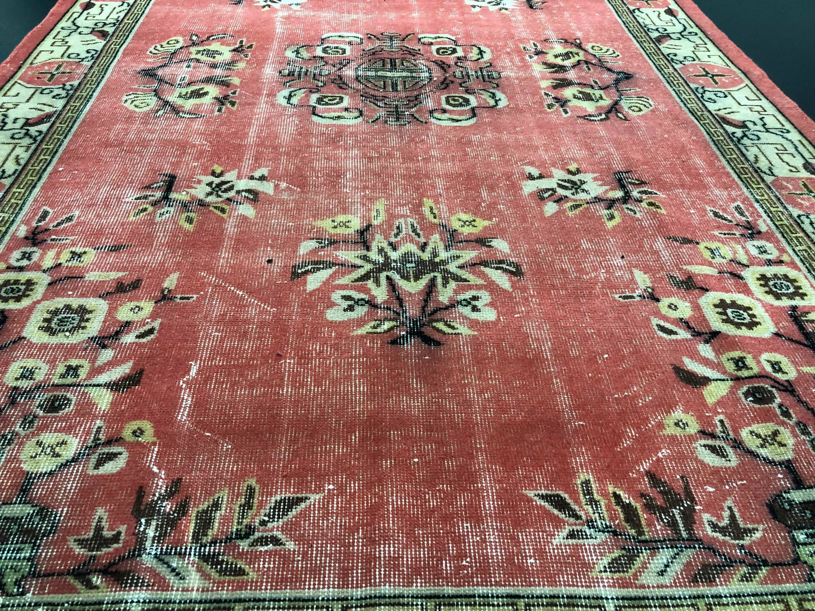 1970s Vintage Turkish Anatolian Hand-Knotted Area Rug - 5'10'' * 9'3'' - 9
