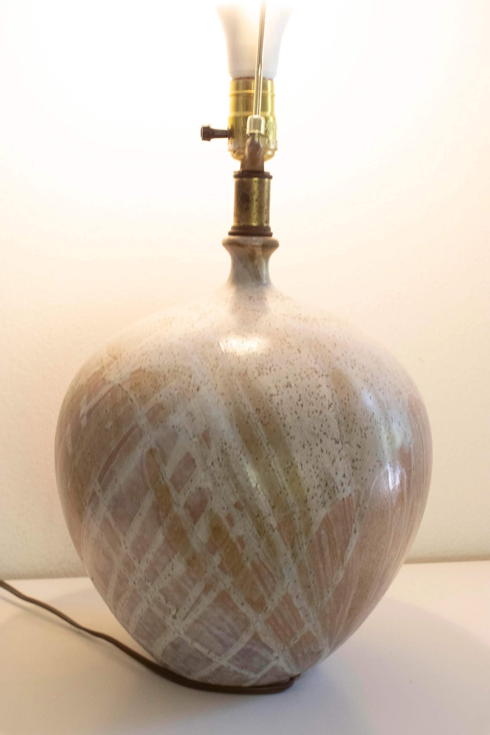 Vintage Studio Pottery Stoneware Drip Glaze Lamp - 2