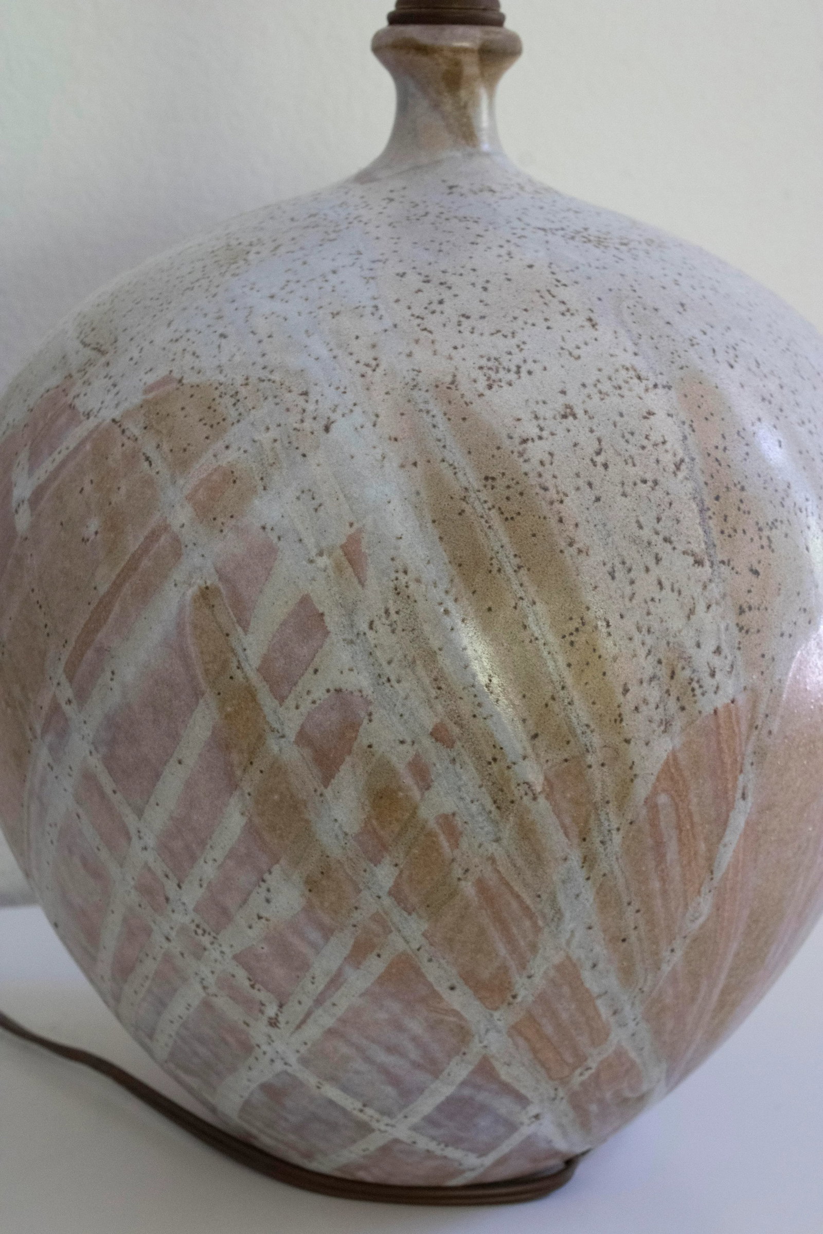 Vintage Studio Pottery Stoneware Drip Glaze Lamp - 3