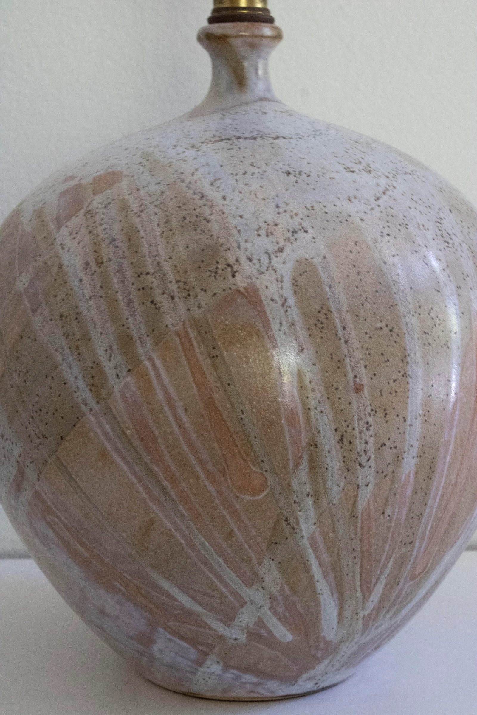 Vintage Studio Pottery Stoneware Drip Glaze Lamp - 4