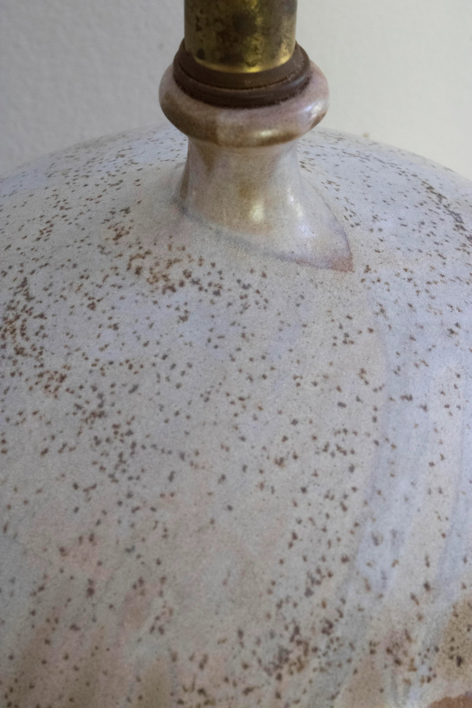 Vintage Studio Pottery Stoneware Drip Glaze Lamp - 5