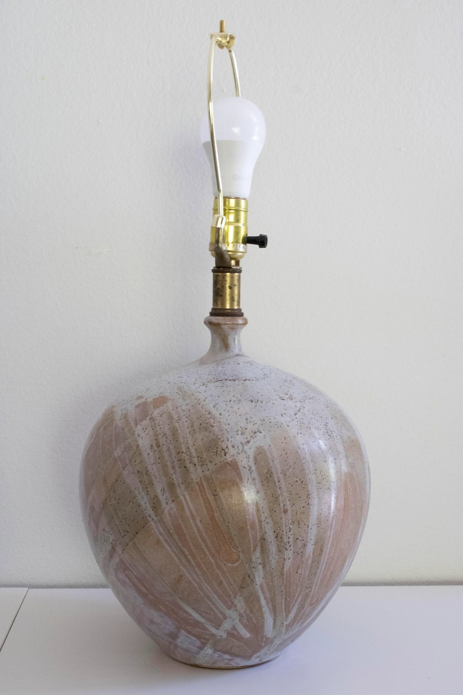 Vintage Studio Pottery Stoneware Drip Glaze Lamp - 6