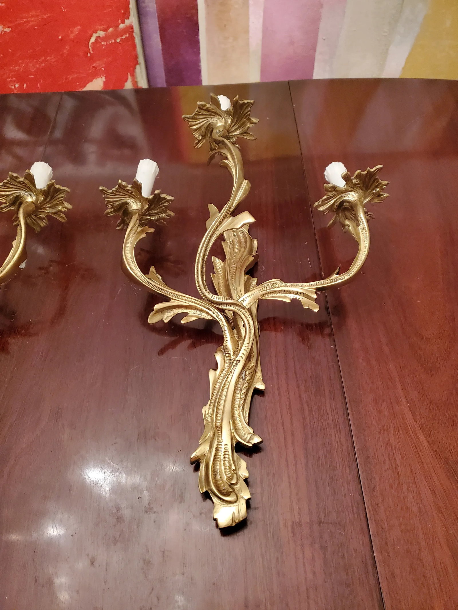 Vintage Hollywood Regency Mid-Century Louis XV Style Sconces - a Pair - 2