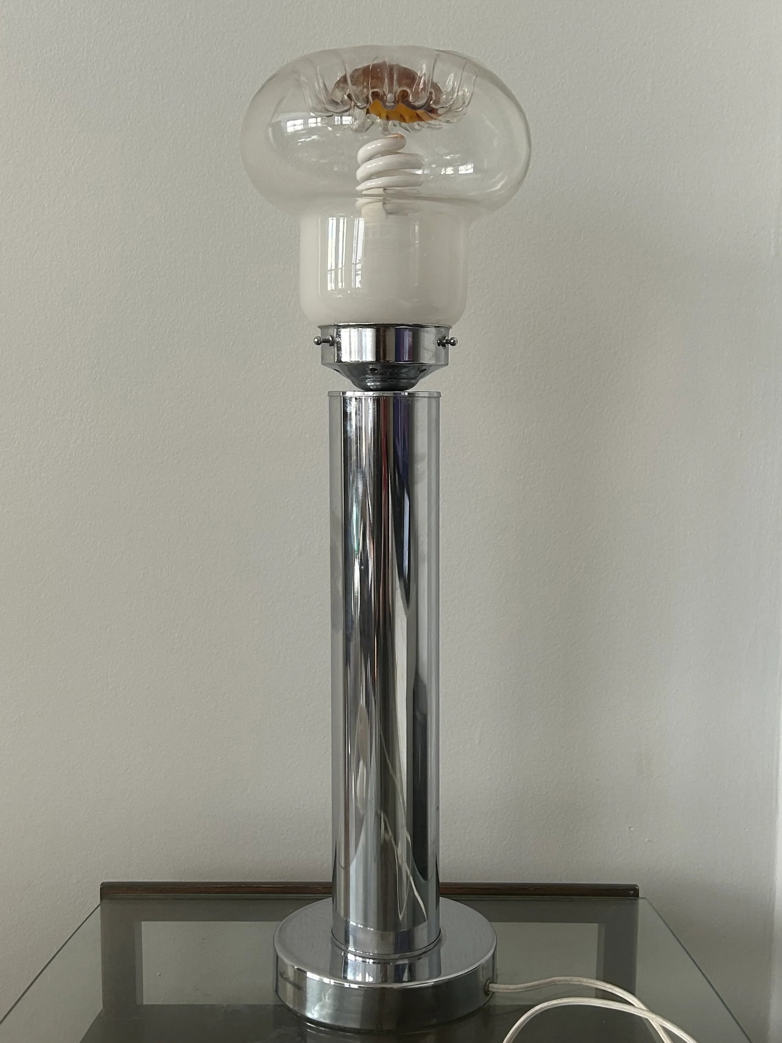 Chrome and Murano Glass Lamp, Italy, 1970 - 2