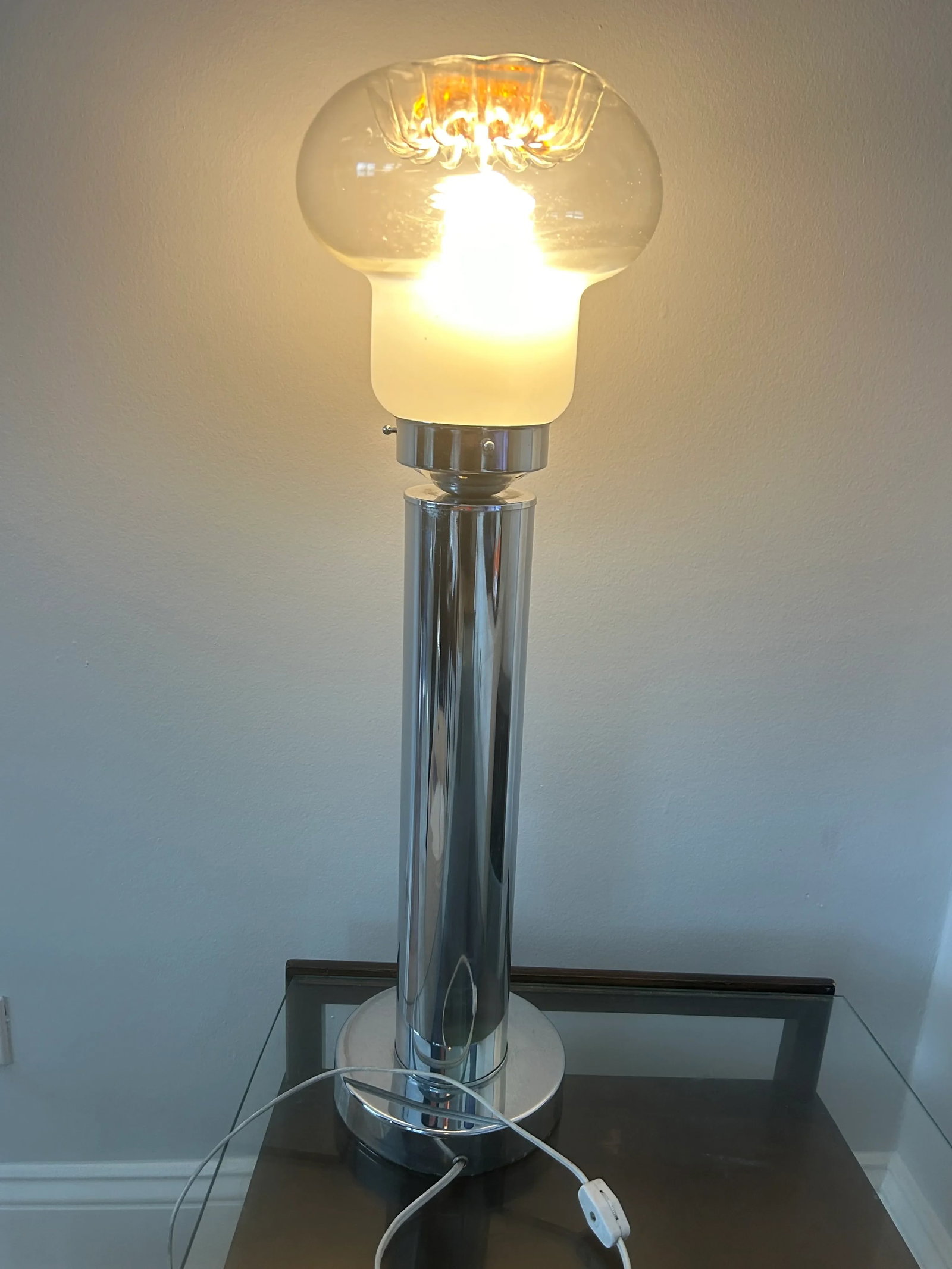 Chrome and Murano Glass Lamp, Italy, 1970 - 3