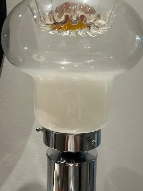 Chrome and Murano Glass Lamp, Italy, 1970 - 8