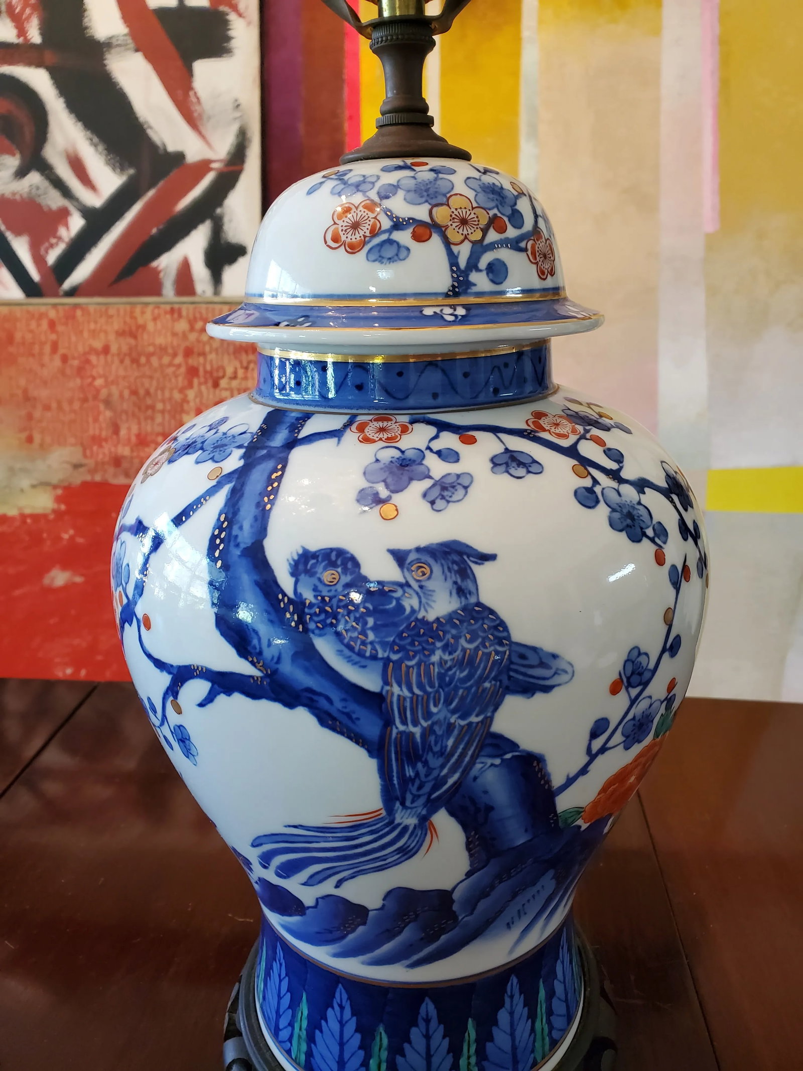 Mid-Century Hollywood Regency Asian Porcelain Lamp - 2