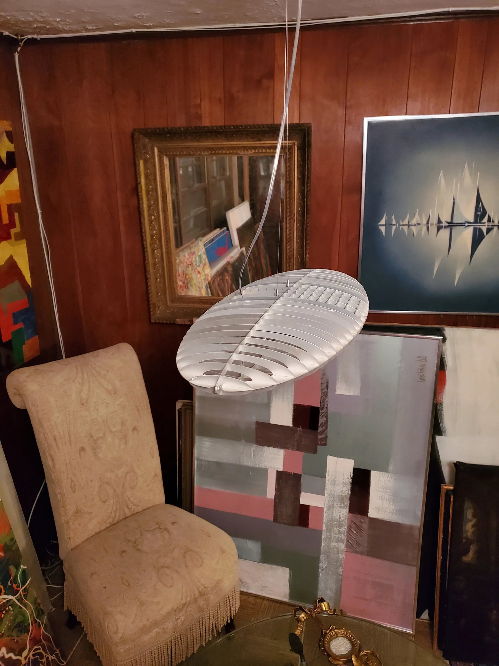 Vintage Space Age 80's Designer Ufo Shape Chandelier - 3