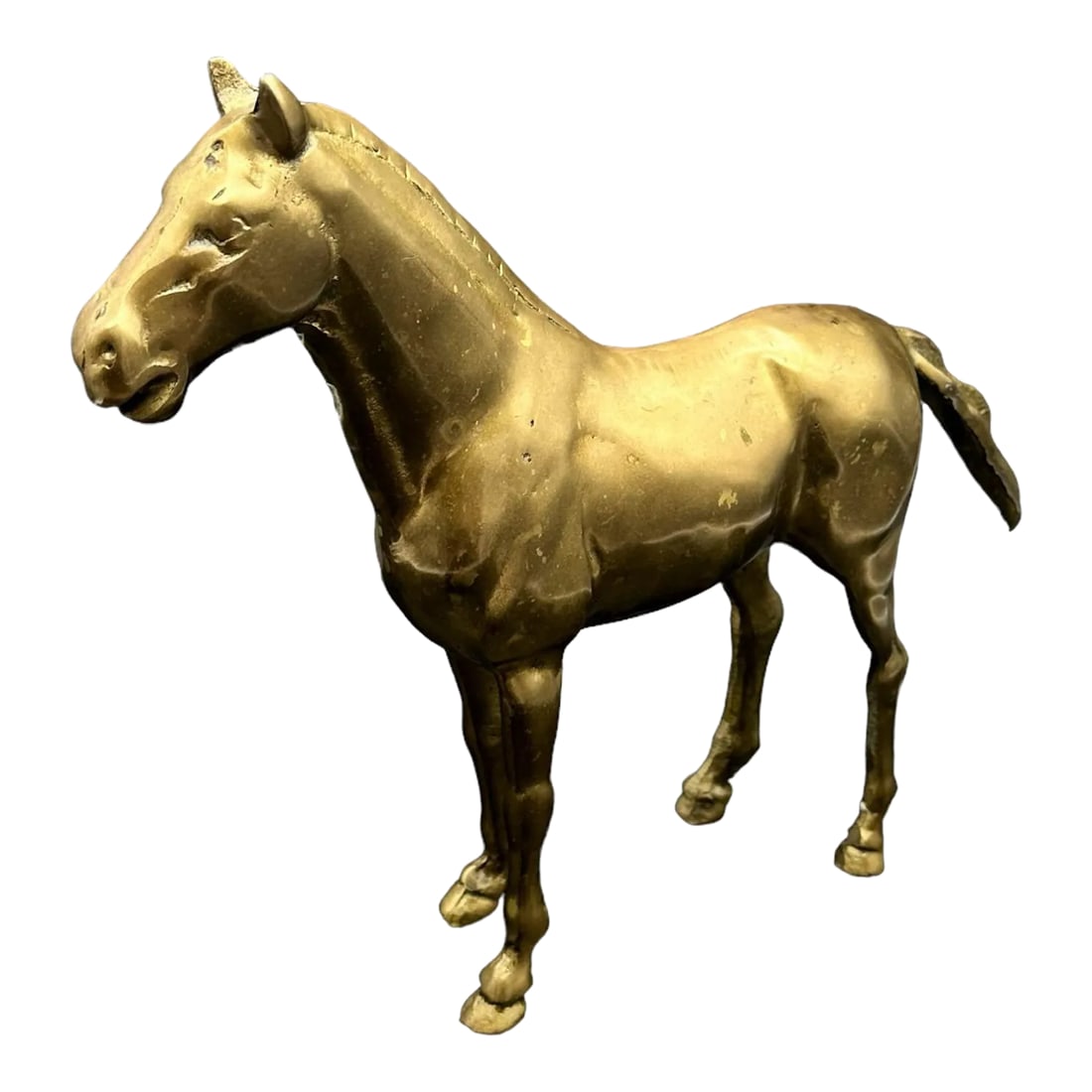 Vintage Patinated Horse Brass Statue (1 of 8)