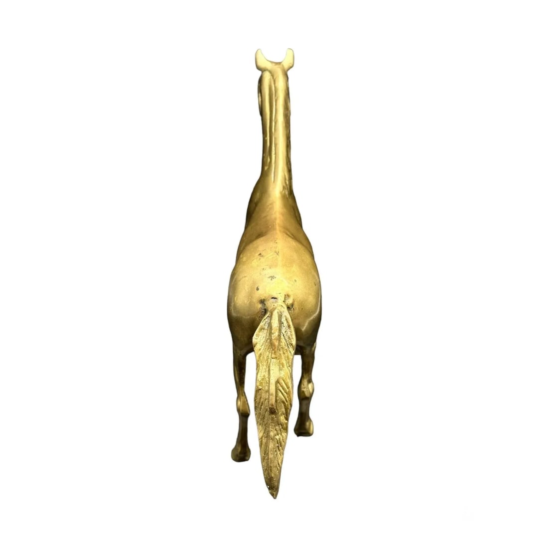 Vintage Patinated Horse Brass Statue - 4