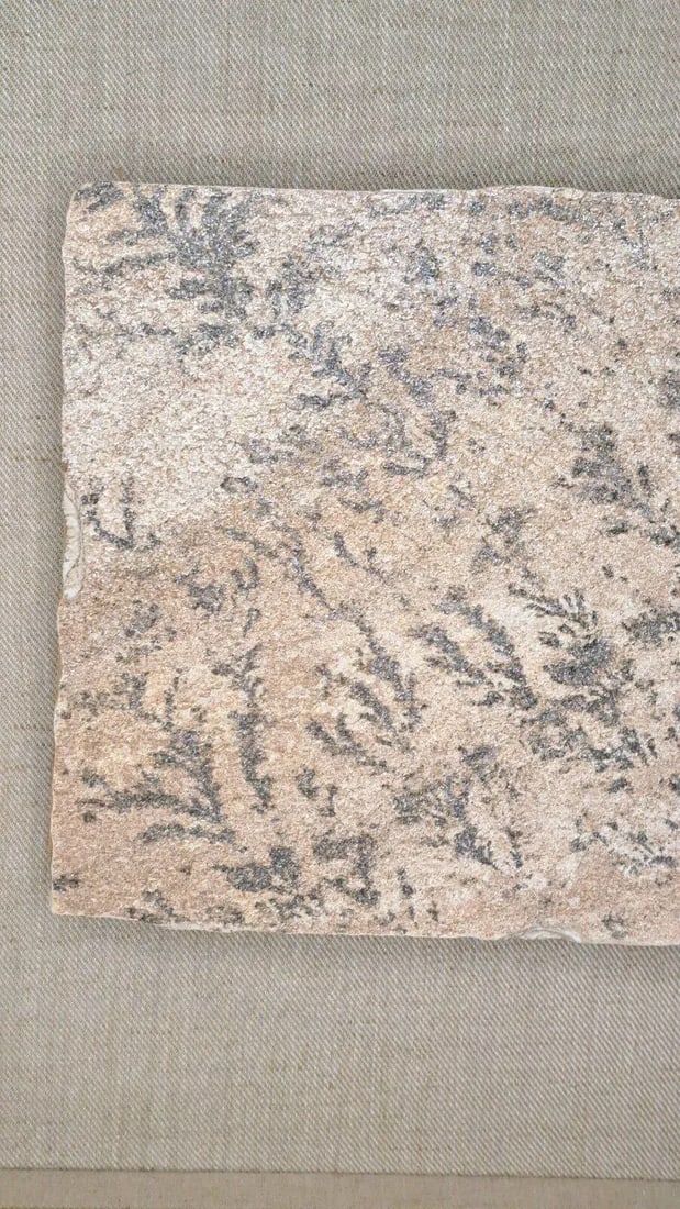 Large 1970s Manganese Oxide Dendrite Slab on Gypsum Matted Framed Rare - 9