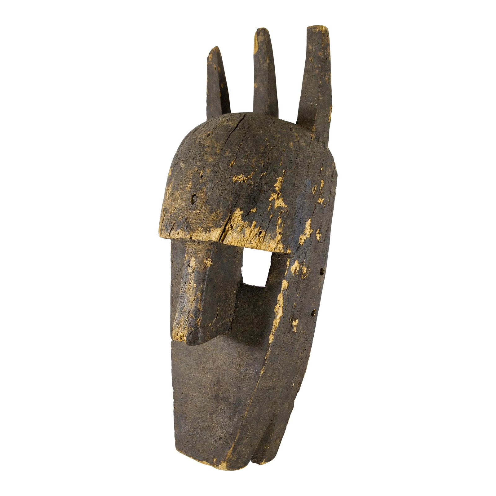 1970's African Tribal Carved Wood Bamana Bambara Kore Mask: We are selling this decorative mid century vintage African mask. This carved wood tribal mask is from the Bamana Bambara kore Tribe of Mali and was probably made in the late 20th century for export fo