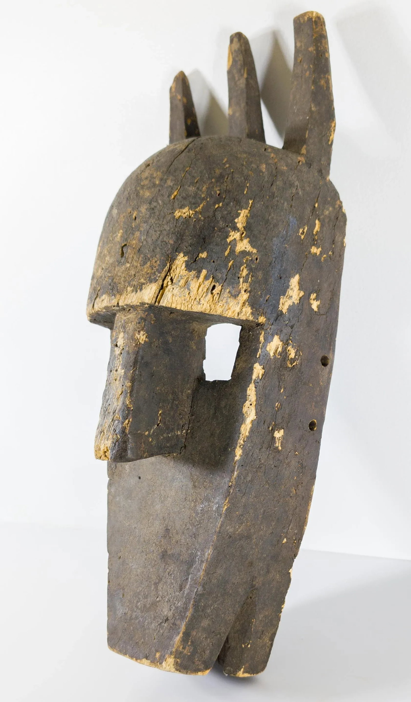 1970's African Tribal Carved Wood Bamana Bambara Kore Mask - 2
