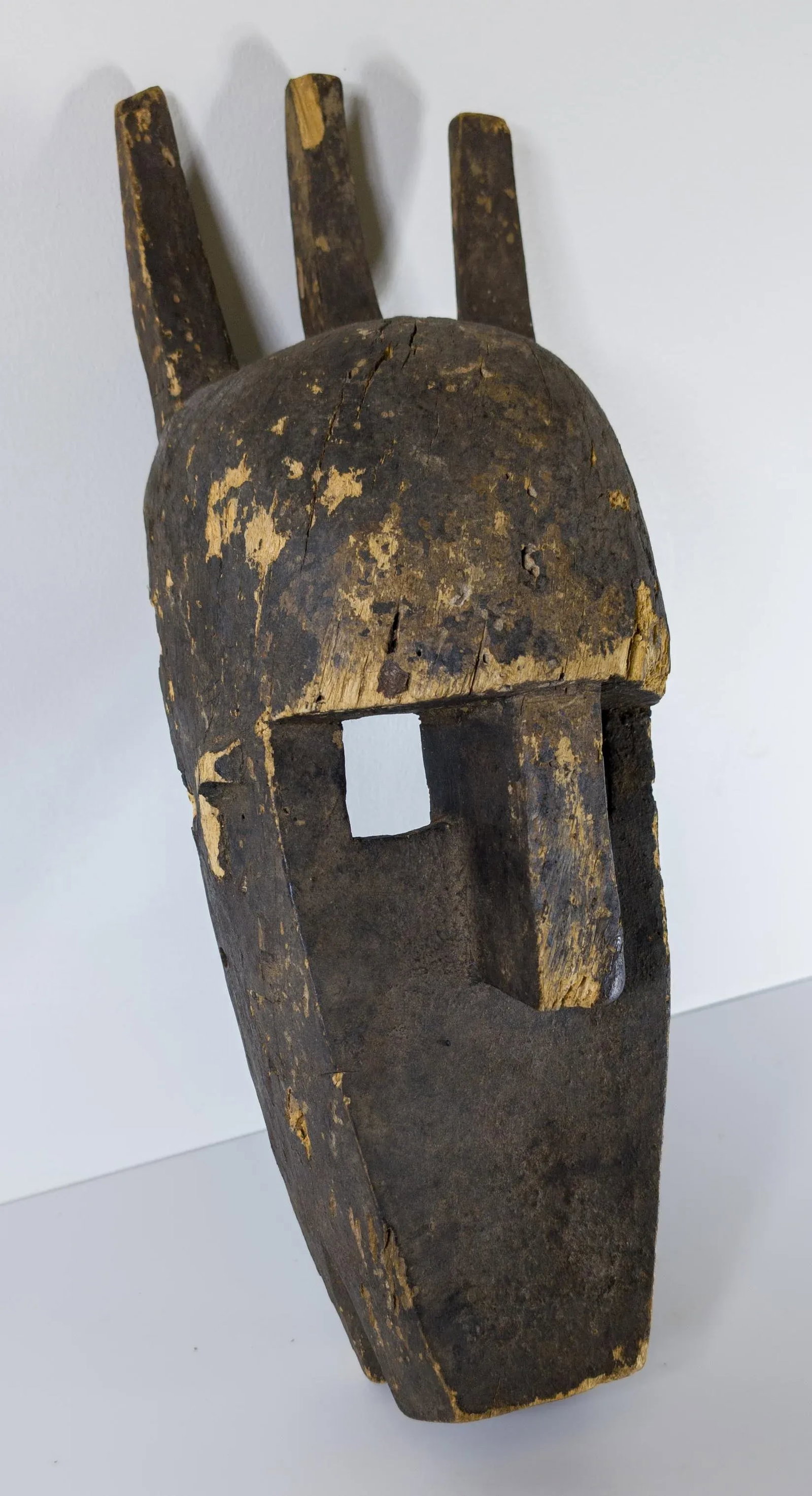 1970's African Tribal Carved Wood Bamana Bambara Kore Mask - 4
