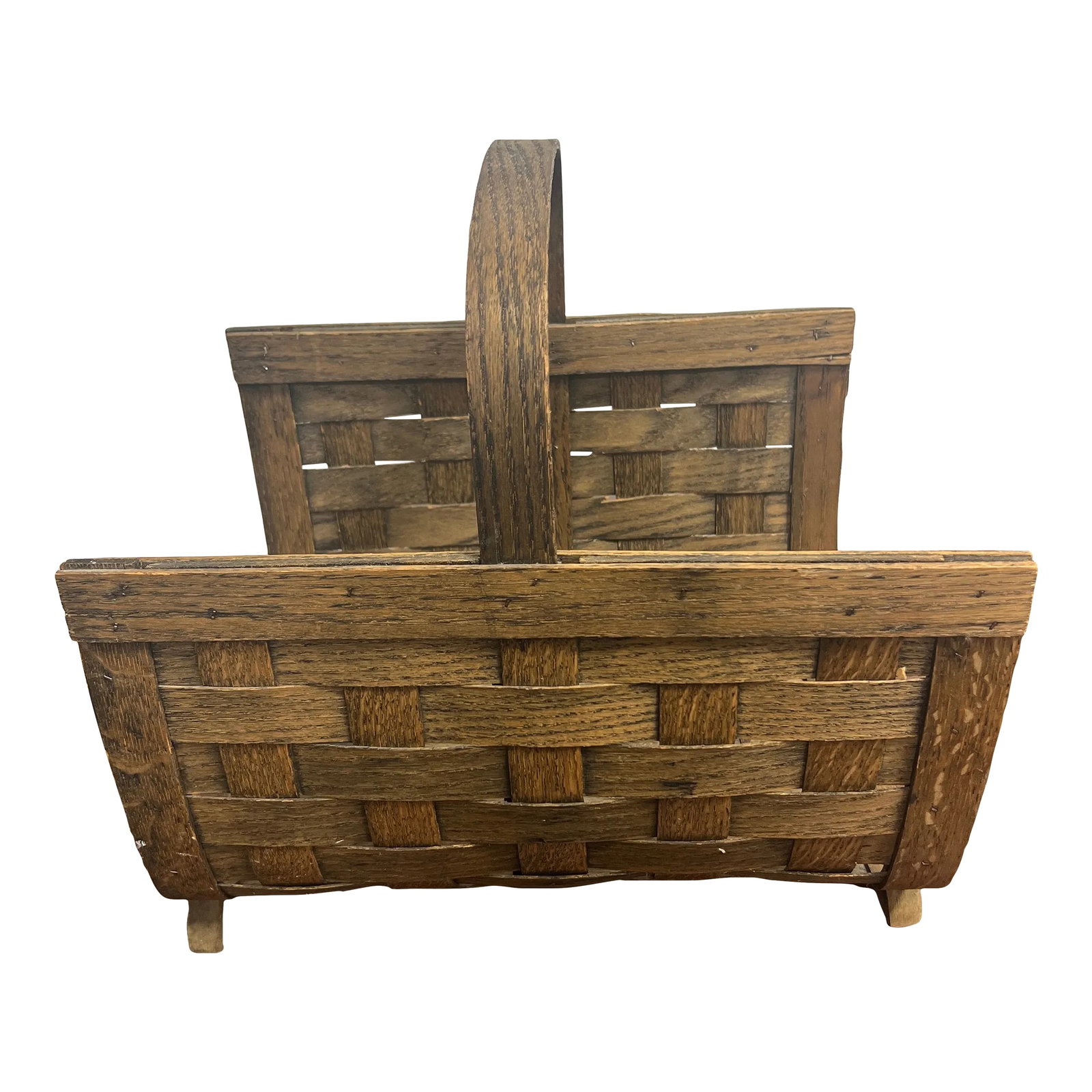 Vintage Split Oak Log Holder Basket for Fireplace (1 of 7)