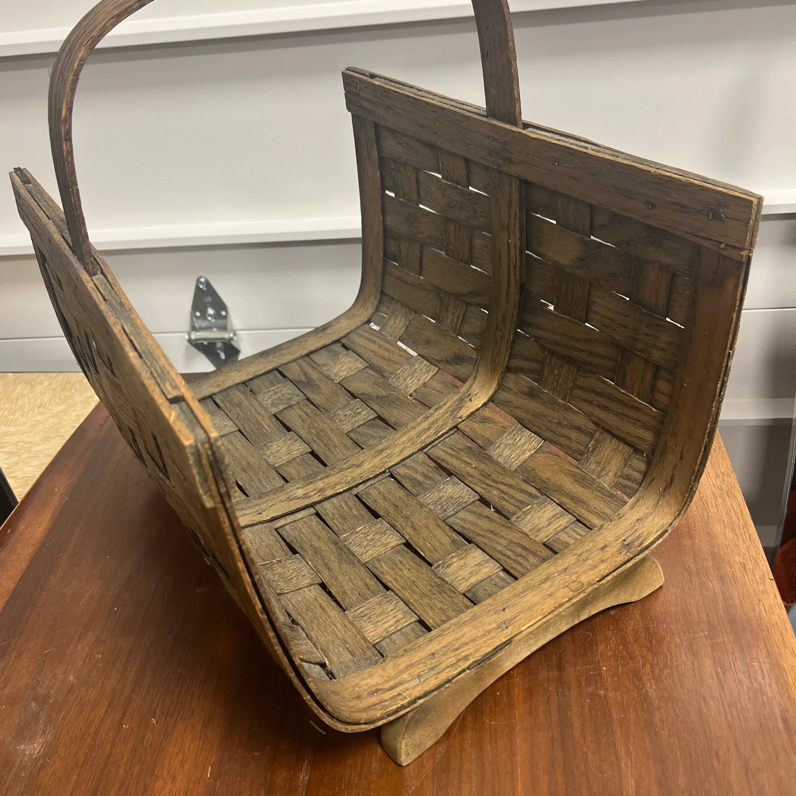 Vintage Split Oak Log Holder Basket for Fireplace - 3
