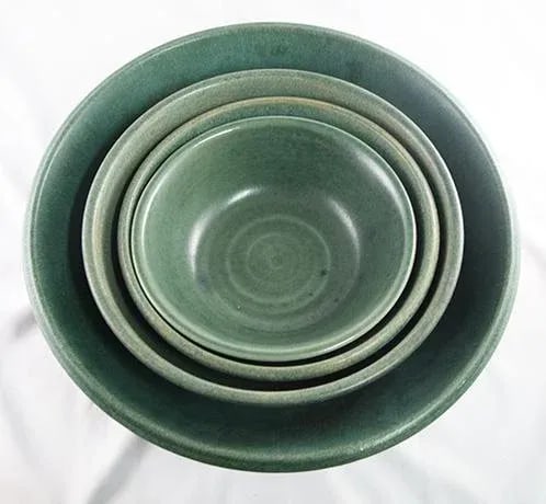 Green Earthenware Mixing Bowls- Set of 4 - 2