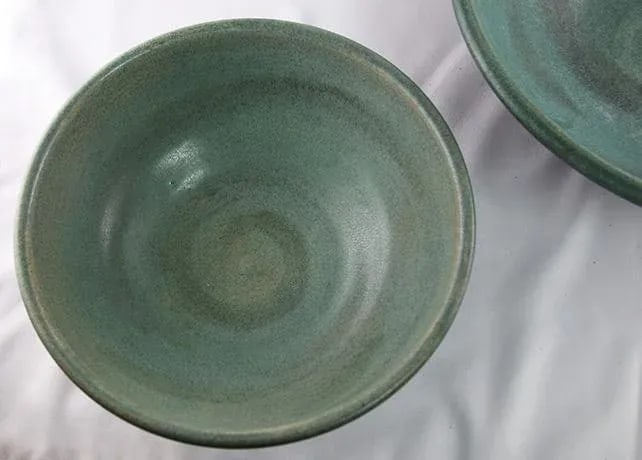 Green Earthenware Mixing Bowls- Set of 4 - 8