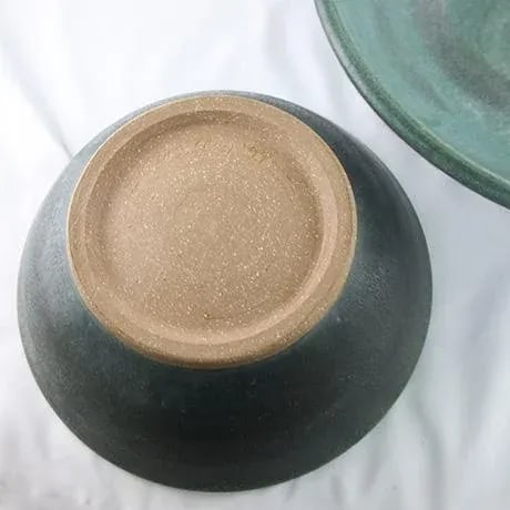Green Earthenware Mixing Bowls- Set of 4 - 9