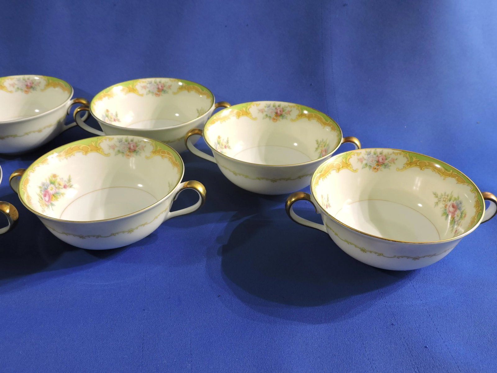 Early 20th Century Noritake Morimura Bro's Japanese Porcelain Echinacea & Rose Double Handled Cream - 6