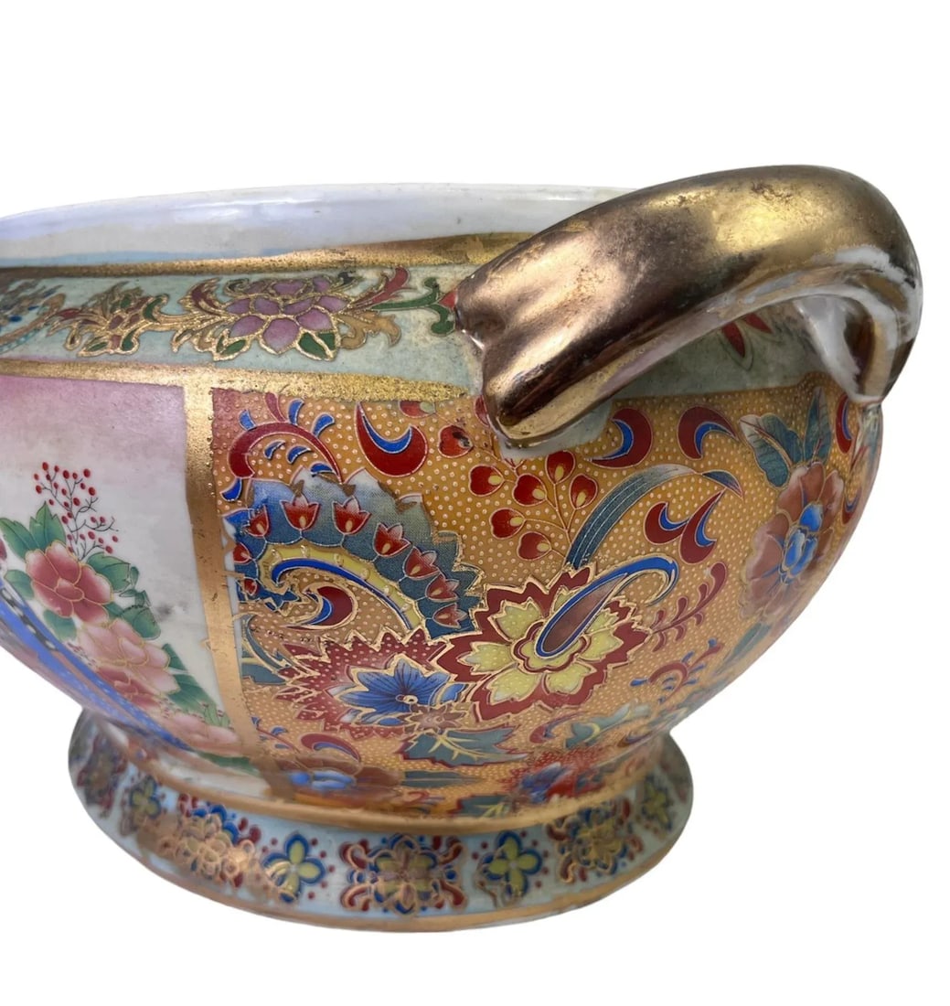 Early 1900s Antique Satsuma Style Tureen With Under Plate - 5
