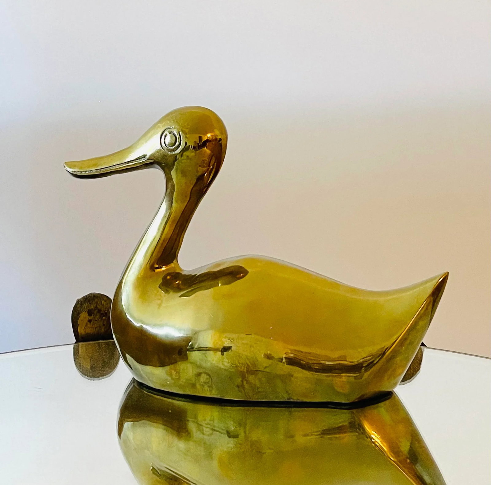 Mid-Century Modern Brass Duck - 2