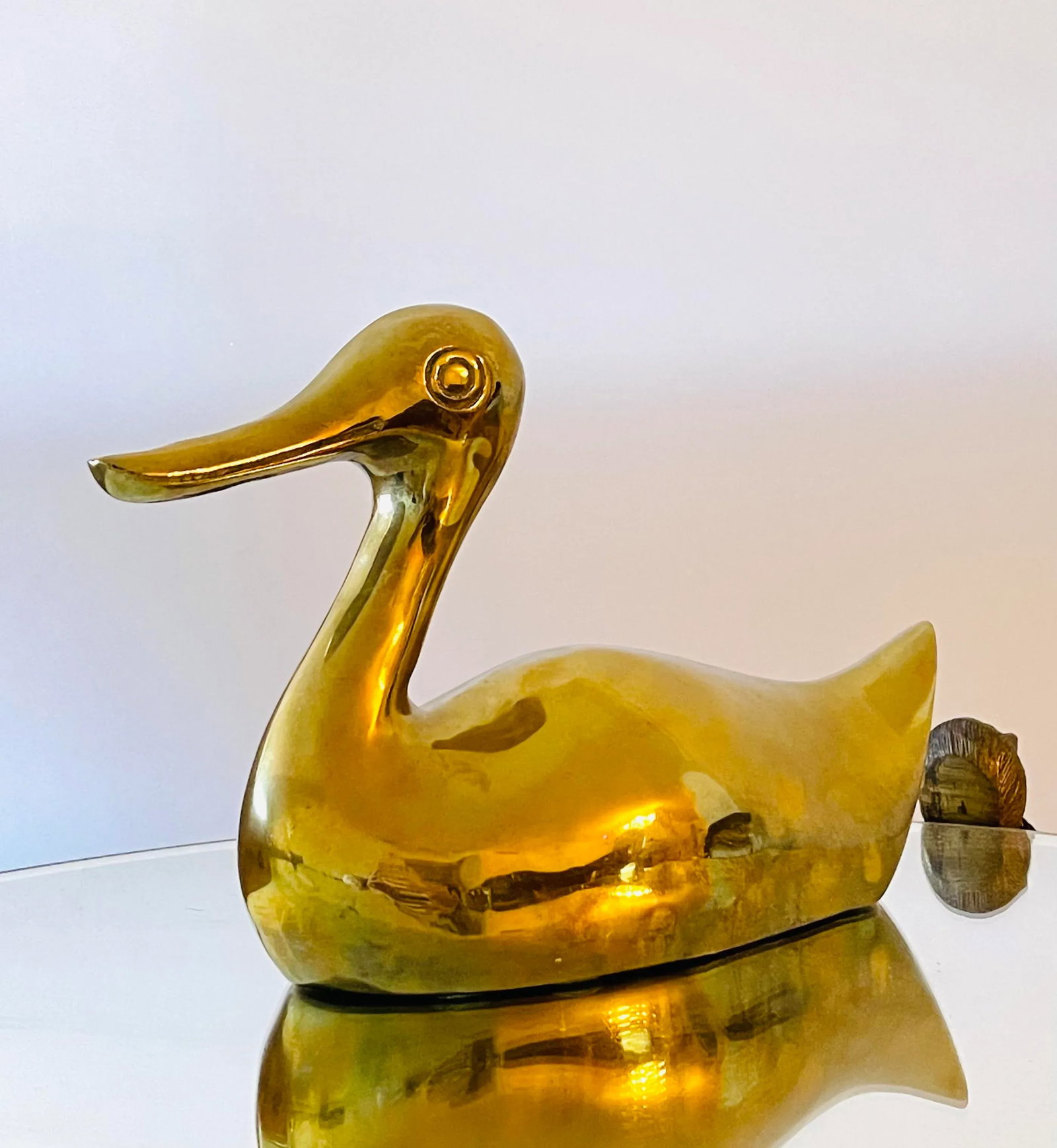 Mid-Century Modern Brass Duck - 3