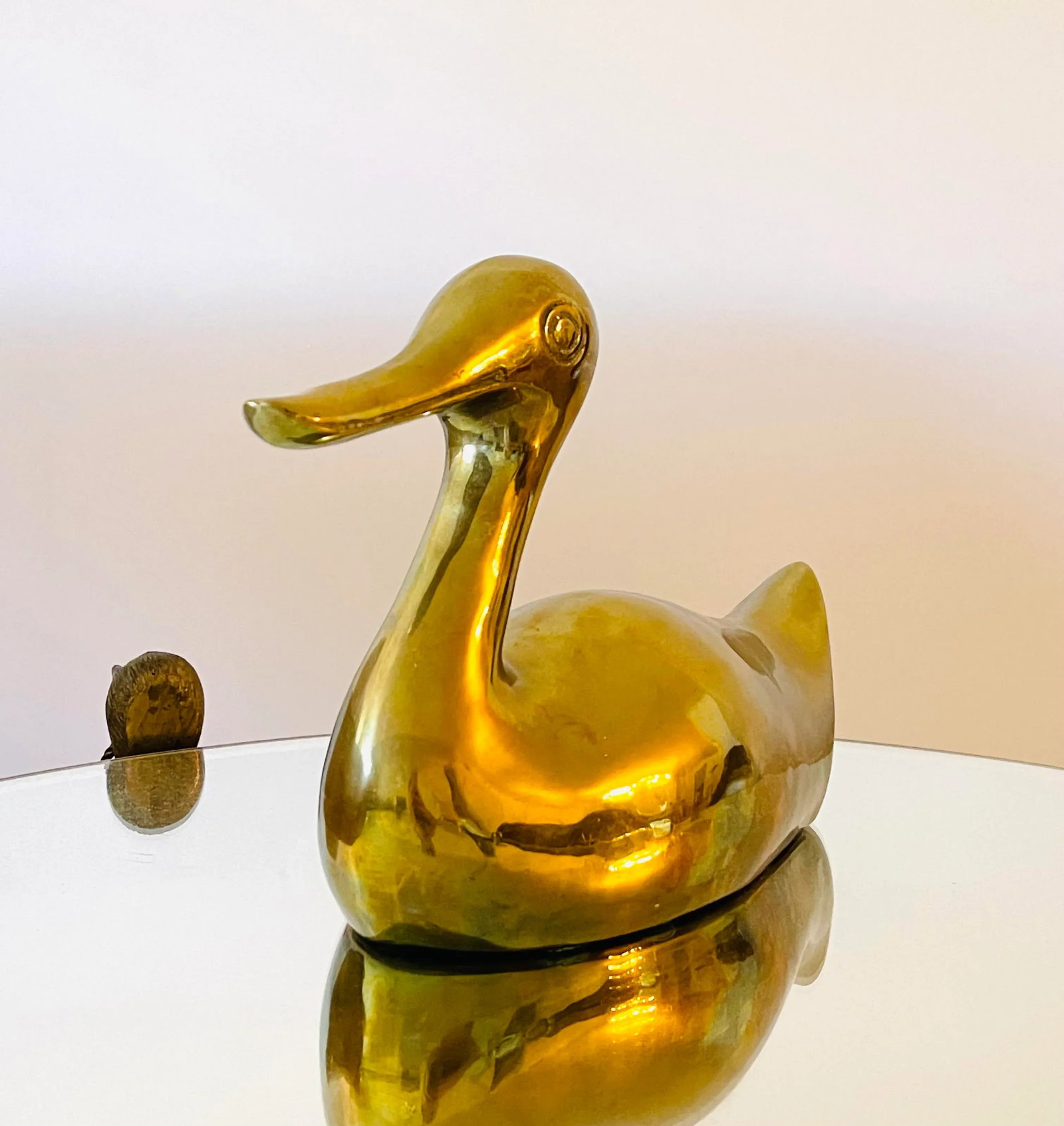 Mid-Century Modern Brass Duck - 4