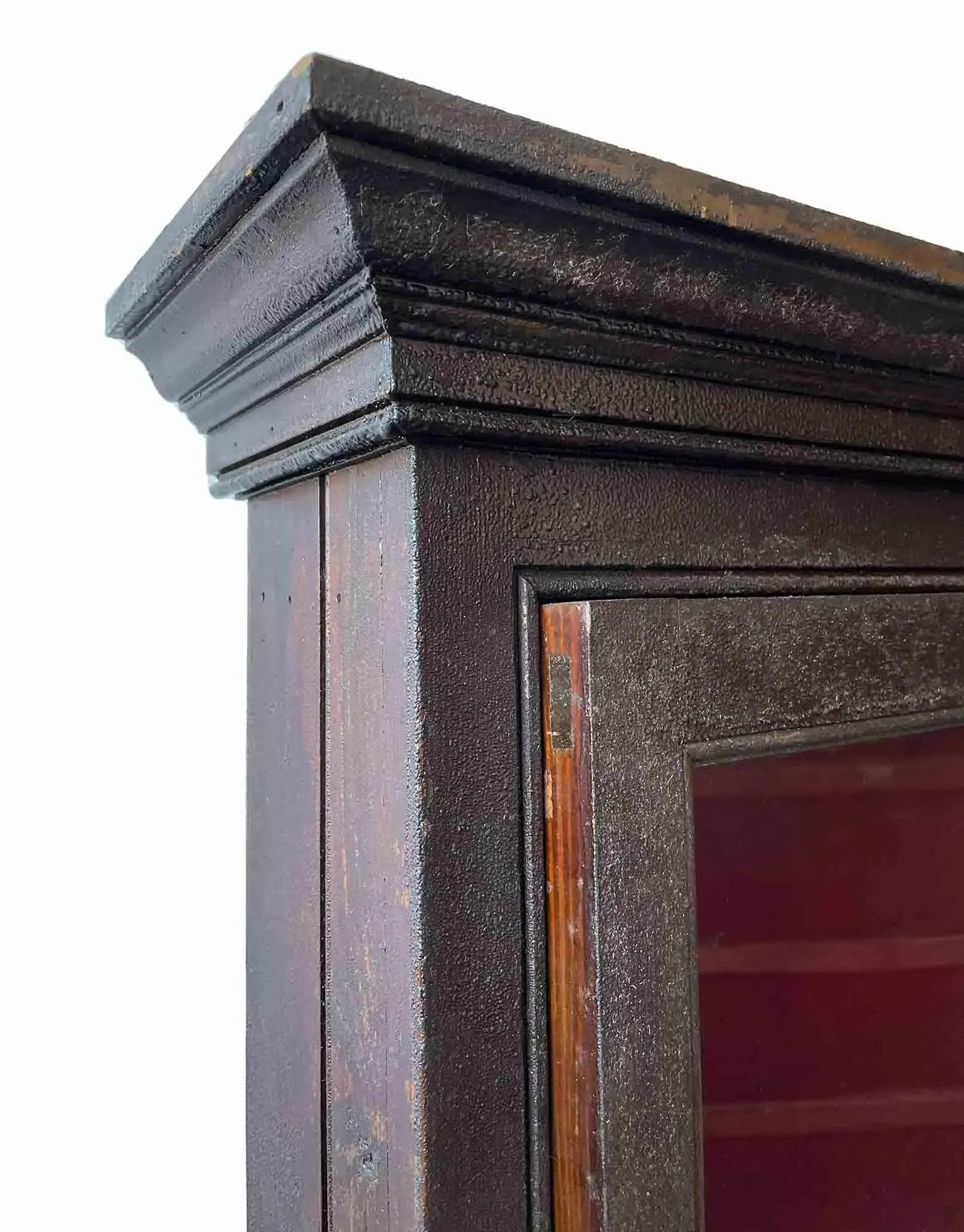 Antique Large Cabinet With Original Glass - 2