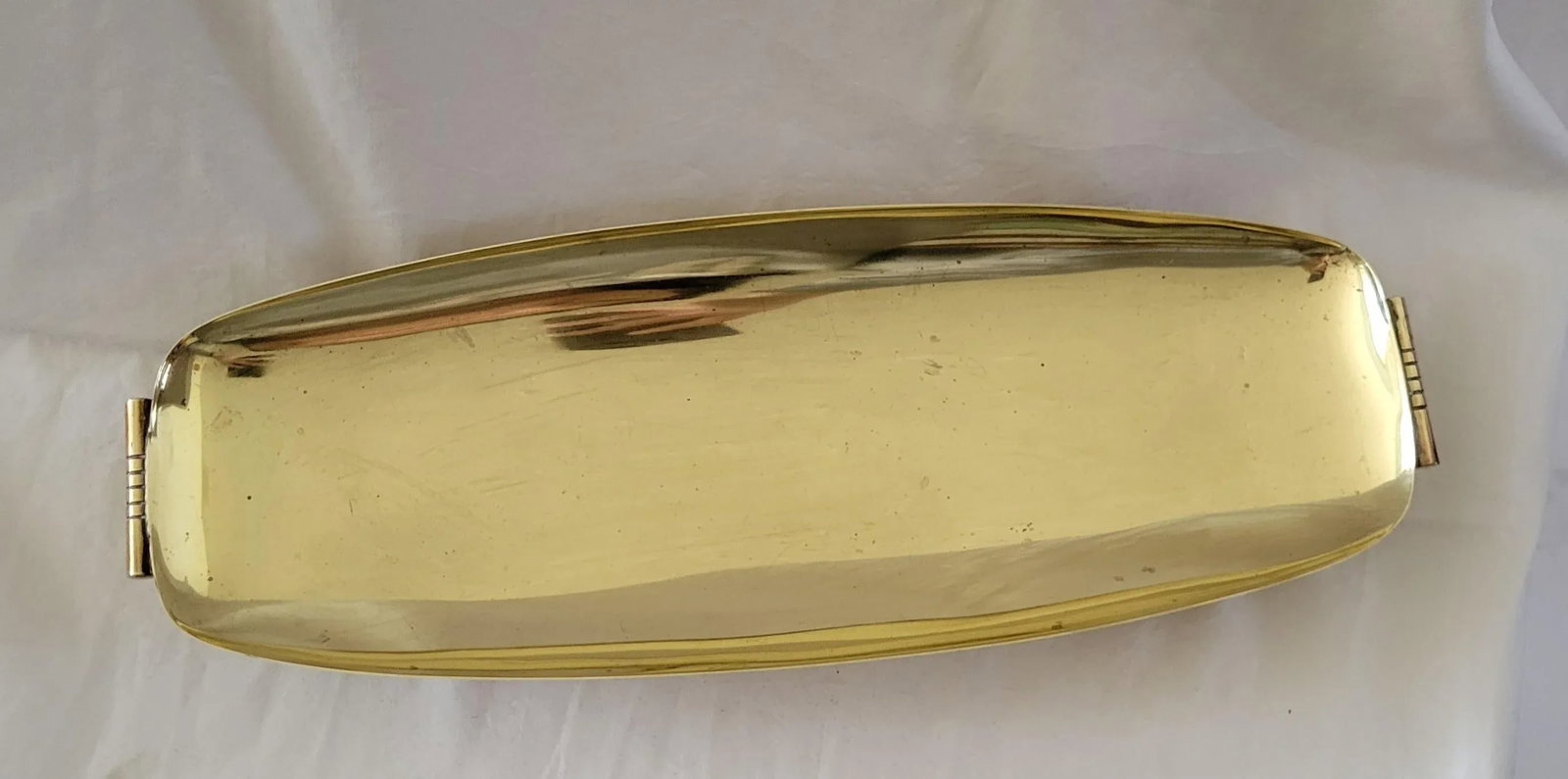 1980s Regency Tommi Parzinger for Doryln Silversmiths Brass Footrd Tray - 3