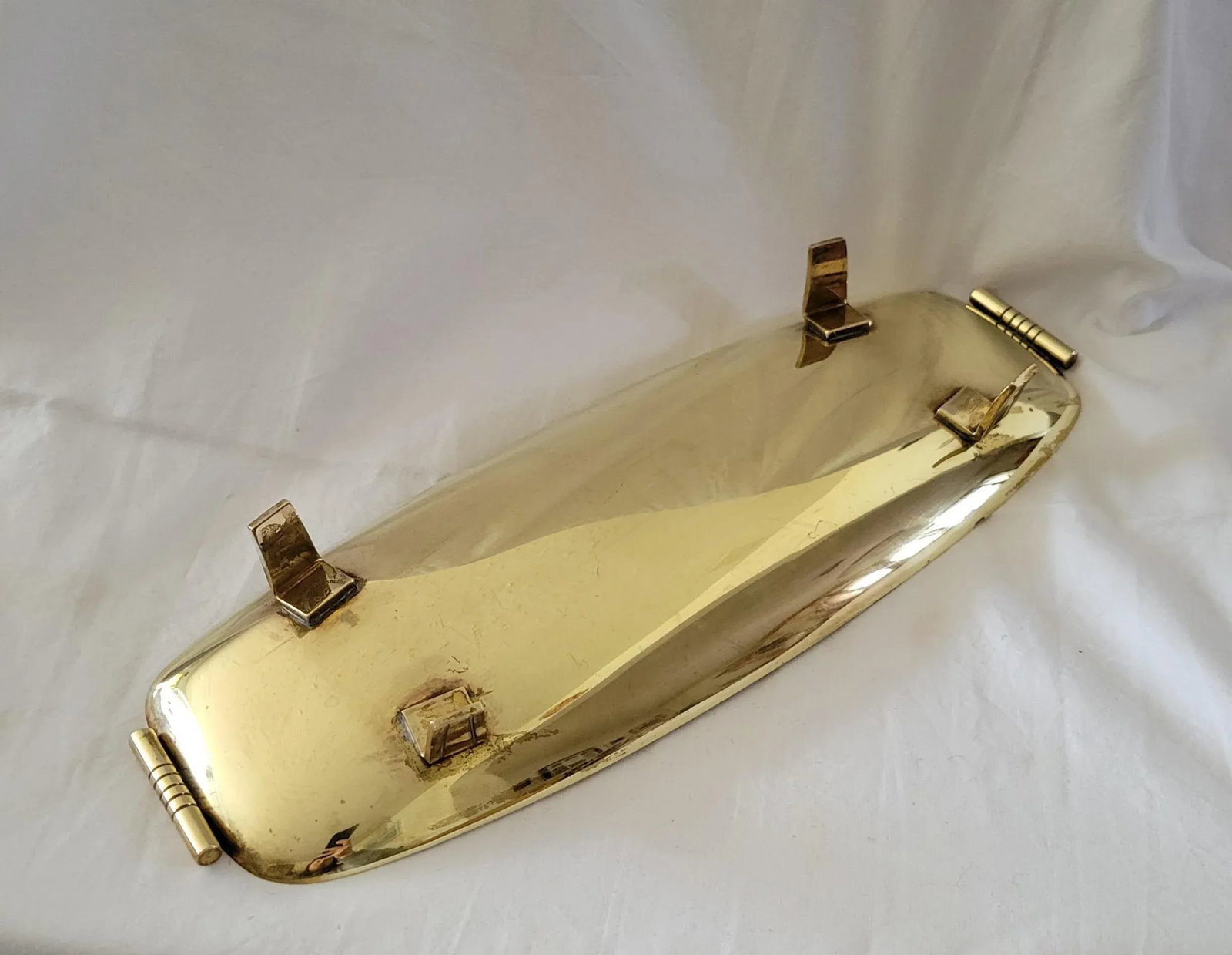 1980s Regency Tommi Parzinger for Doryln Silversmiths Brass Footrd Tray - 6