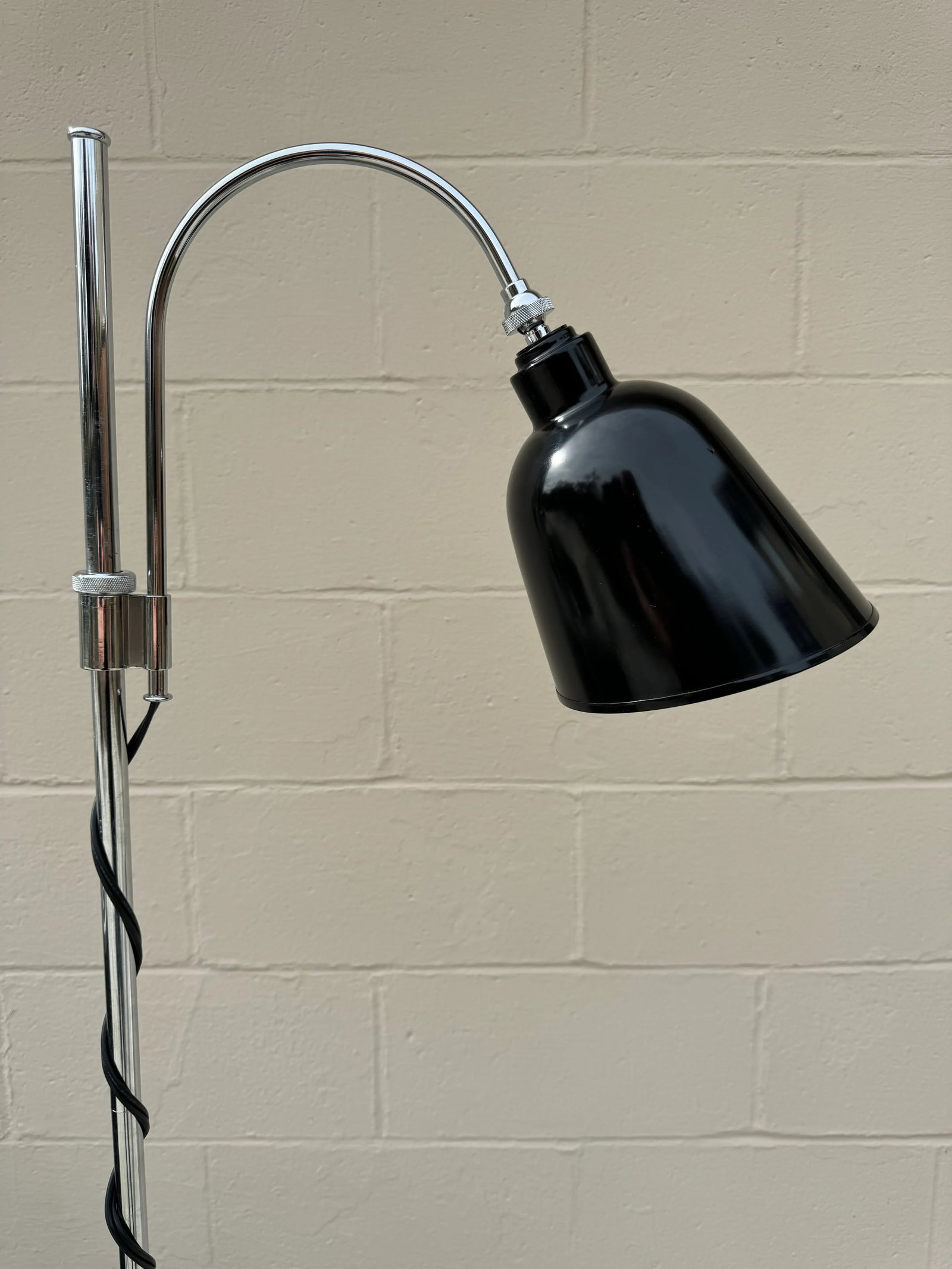 1990's Thomas O'Brien Vintage Modern Black and Chrome Task Lamp - 2