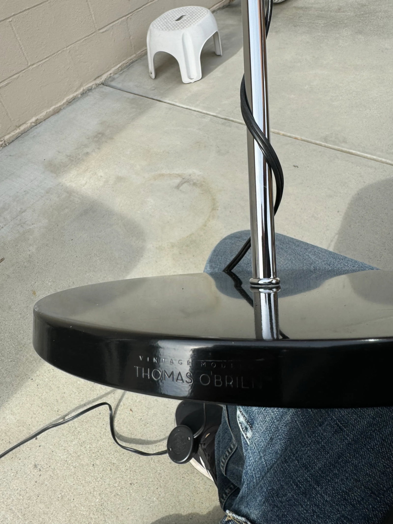 1990's Thomas O'Brien Vintage Modern Black and Chrome Task Lamp - 9