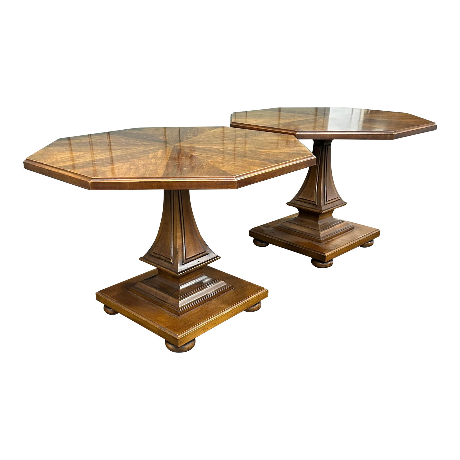 1980s Pair of Vintage John Widdicomb Octagonal End Tables: Pair of John Widdicomb end tables, very sturdy solid wood, great shape and great original condition Condition: Alterations: Original Condition Unaltered Imperfections: Some Imperfections Condition