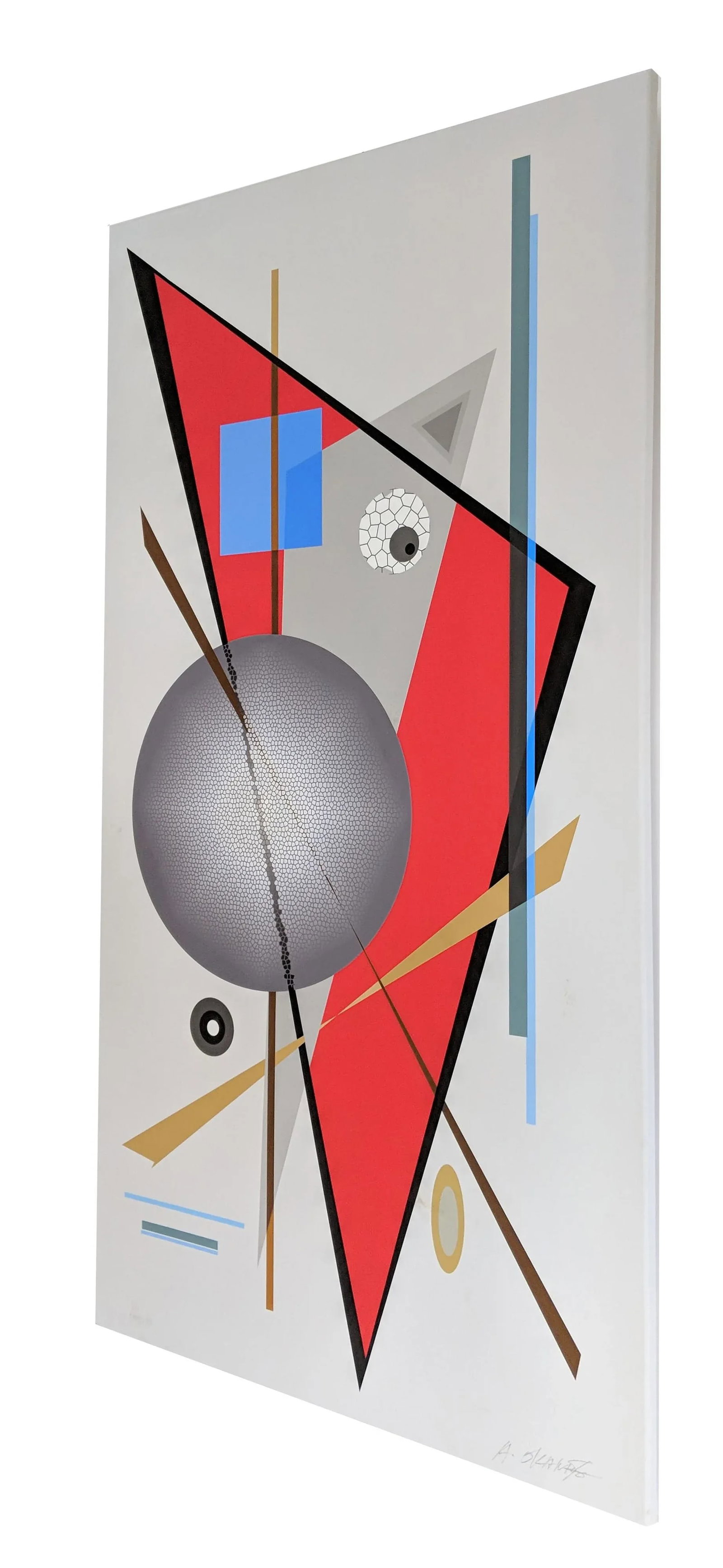 Abstract Serigraph, "Colorscape Red" by Atsuko Okamoto - 2