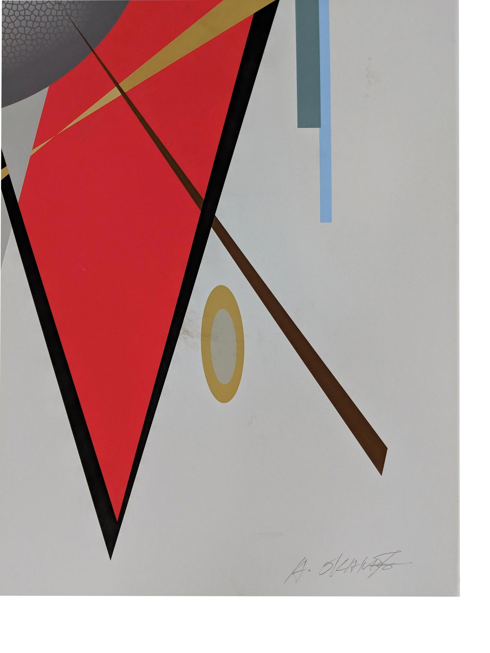 Abstract Serigraph, "Colorscape Red" by Atsuko Okamoto - 4