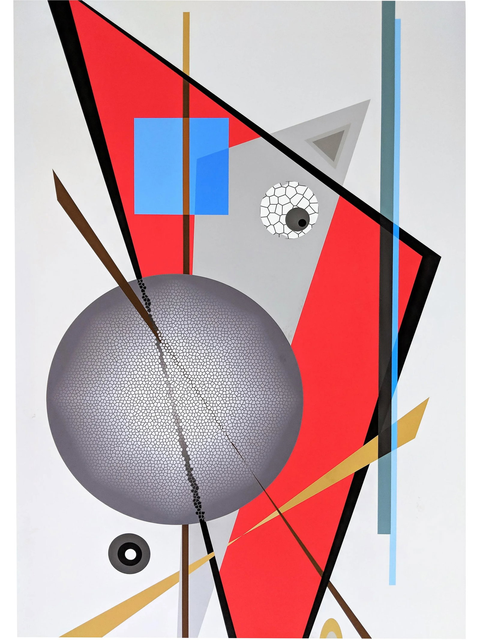 Abstract Serigraph, "Colorscape Red" by Atsuko Okamoto - 5