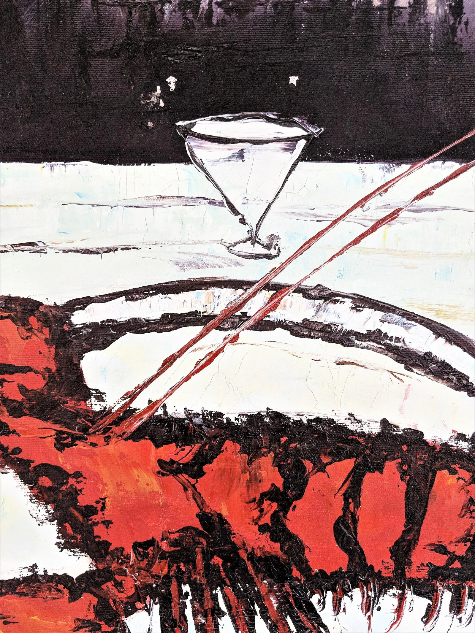 1960s Vintage Abstract Lobster Oil on Canvas Painting - 11