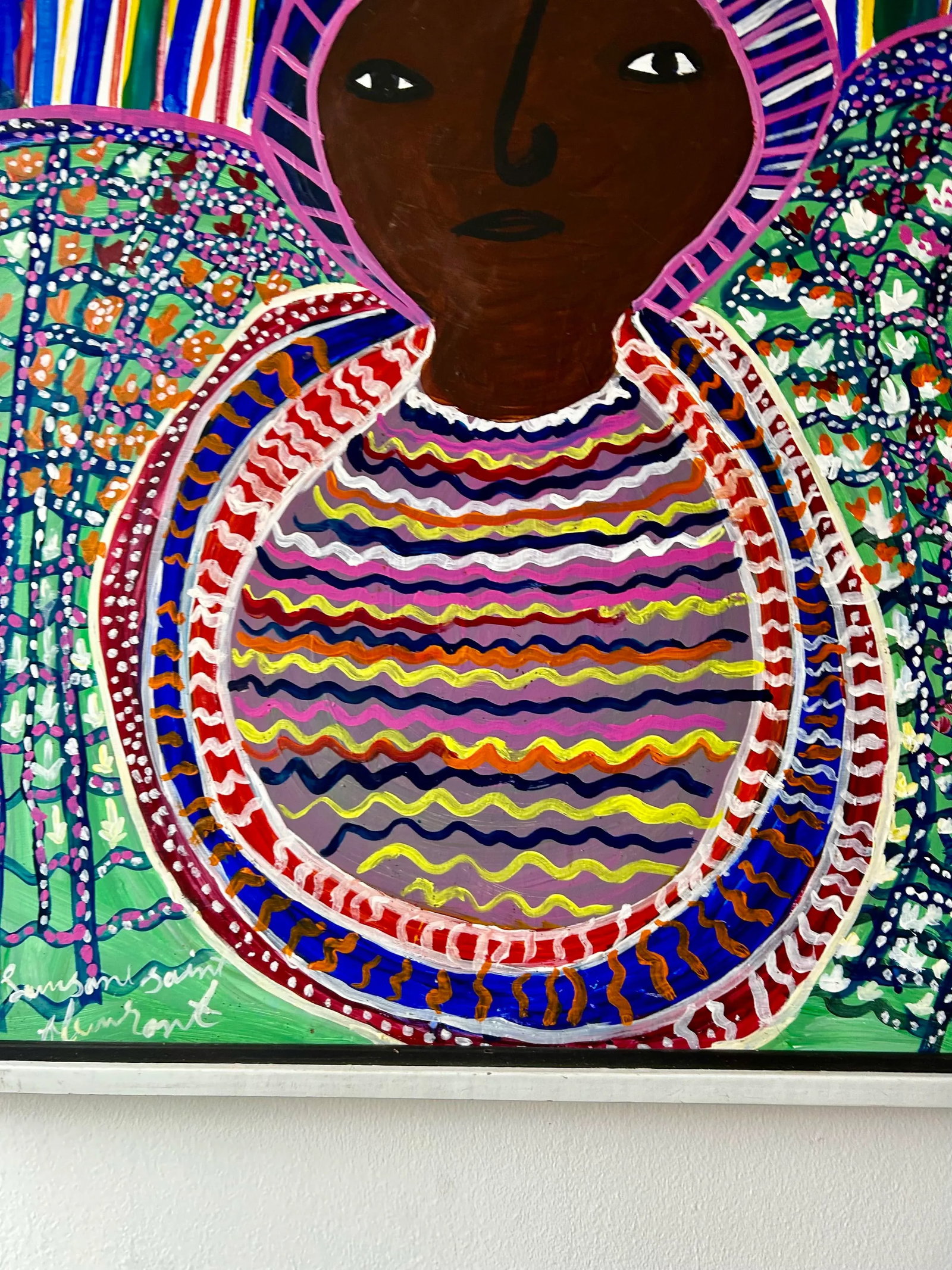 1970s Louisiane Saint Fleurant Haitian Painting, Framed - 5