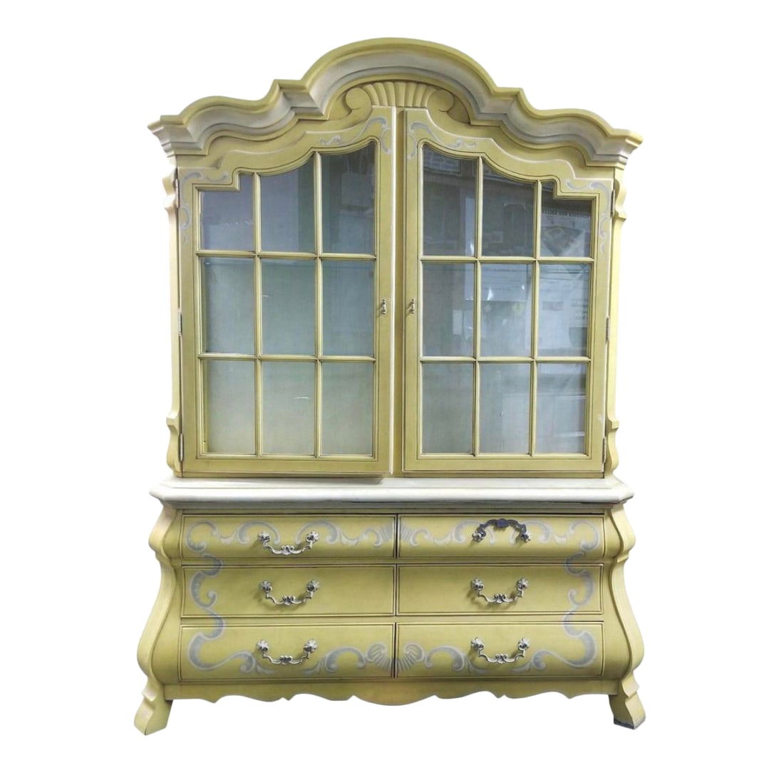 Drexel French Country Yellow China Cabinet (1 of 10)