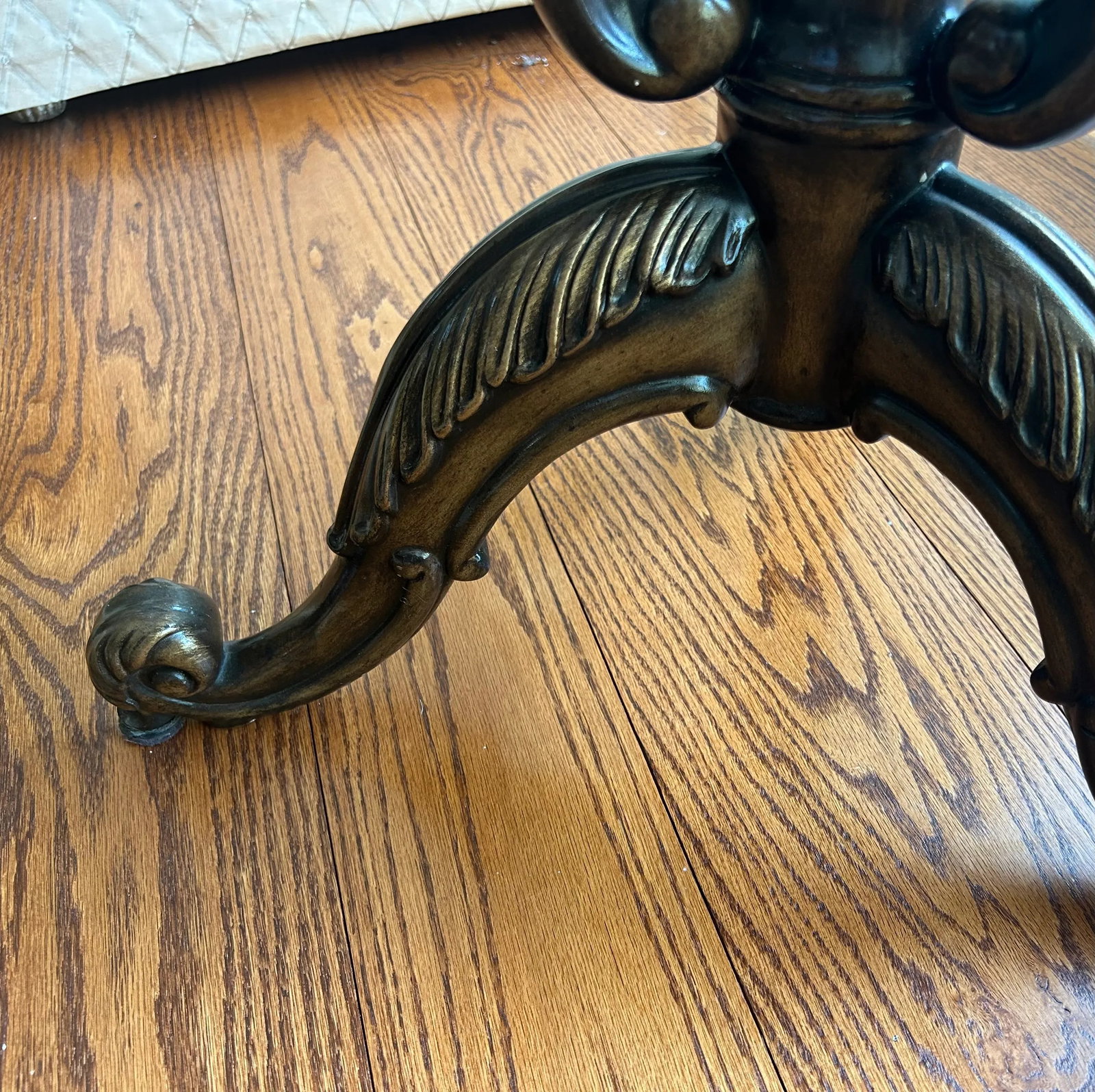 Henredon Leather Embossed Wood Accent Table - 10