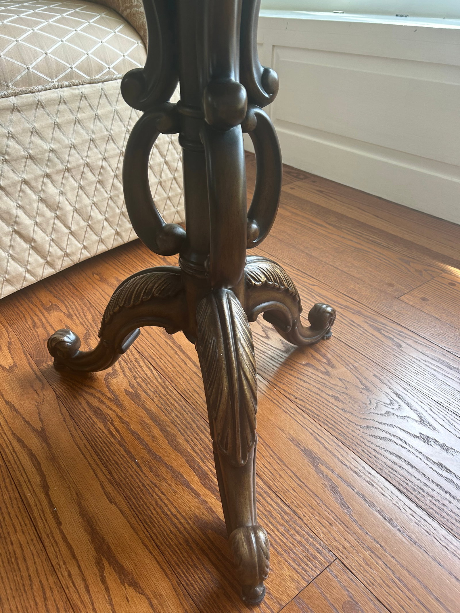 Henredon Leather Embossed Wood Accent Table - 7