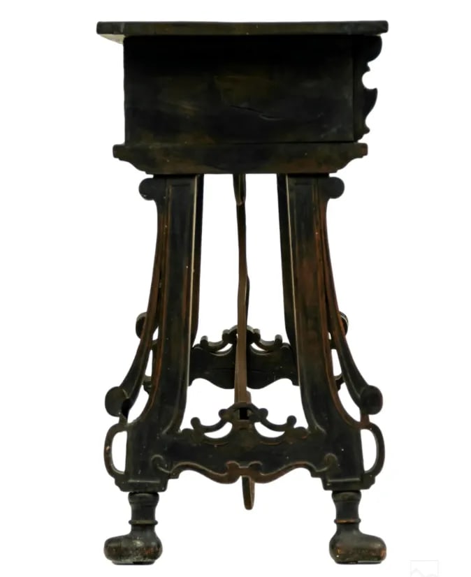 Renaissance Wood and Wrought Iron Trestle Table - 3